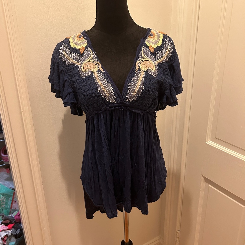 Free People embroidered top